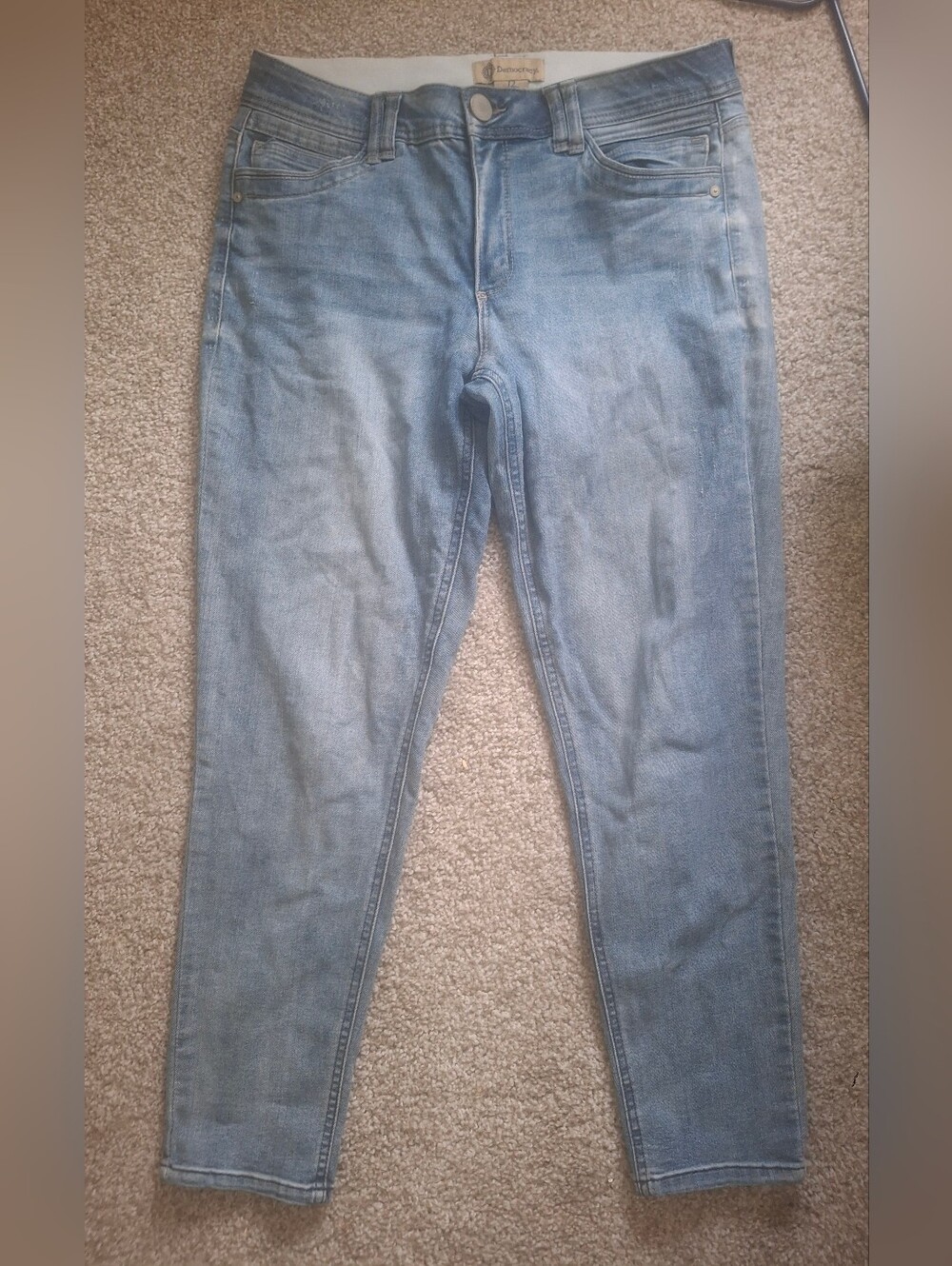 Democracy “Ab” Solution Skinny Jeans Size 12 Light Wash Stretch Denim